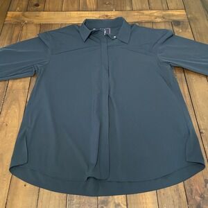 Nike 24.7 Dri-FIT Women Black Long Sleeve Hidden Button Up Shirt Small